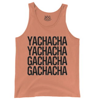 Yachacha Yachacha, Gachacha Gachacha - Black Men/Unisex Tank Top in Melon Color