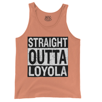 Straight Outta Loyola Men/Unisex Tank Top in Melon Color