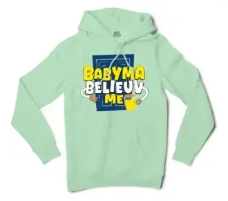 Babyma Belieuv Me Men/Unisex Hoodie in Mint Color