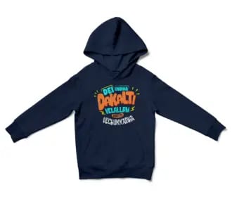 Dei Indha Dakalti Vellalam Enkitta Vechukkadha Unisex Youth Hoodie in Navy Color
