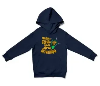 Aaaha Nama Oorula Ipdi Oru Arivaaliya Unisex Youth Hoodie in Navy Color