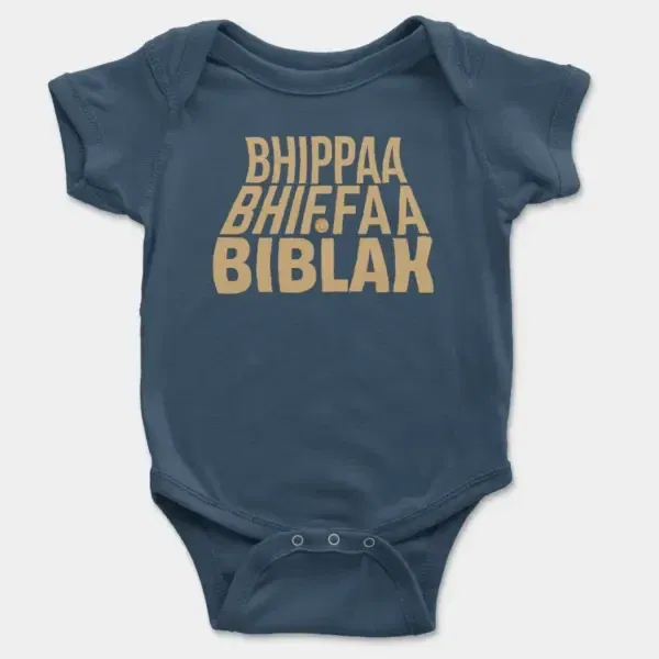 Bhippa Bhiffa Biblak Short Sleeve Baby Onesie in Navy Color