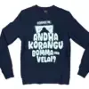 Echuuse Me Andha Korangu Bomma Ena Velai? Men/Unisex Long Sleeve Sweatshirt in Navy Color