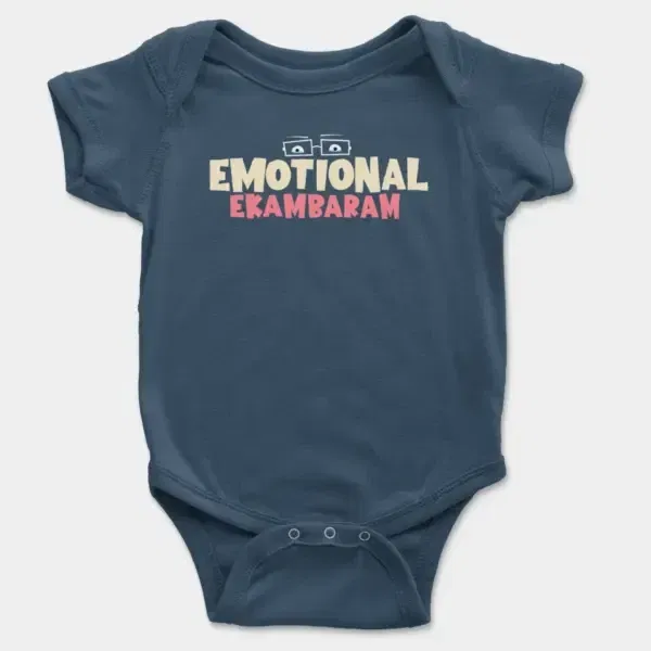 Emotional Ekambaram Short Sleeve Baby Onesie in Navy Color