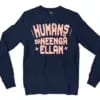Humans Ah Da Neenga Ellam? Men/Unisex Long Sleeve Sweatshirt in Navy Color