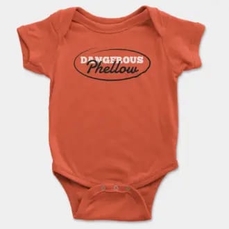 Dangerous Phellow Short Sleeve Baby Onesie in Orange Color