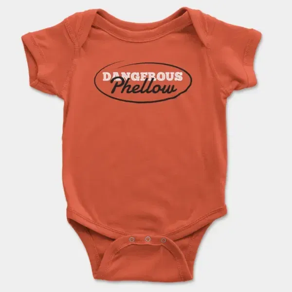 Dangerous Phellow Short Sleeve Baby Onesie in Orange Color