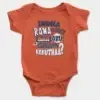 Indha Rana Kalathulayum Unakku Oru Kilukiluppu Kekuthaa Short Sleeve Baby Onesie in Orange Color