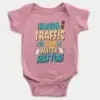 Naanga Traffic And Lovu La Matta Mattom Short Sleeve Baby Onesie in Pink Color