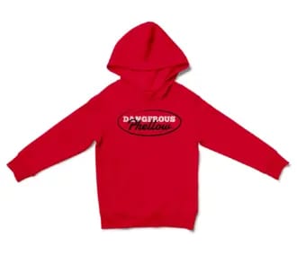 Dangerous Phellow Unisex Youth Hoodie in Red Color