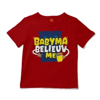 Babyma Belieuv Me Unisex Toddler T-Shirt in Red Color