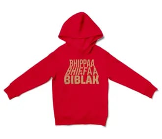 Bhippa Bhiffa Biblak Unisex Youth Hoodie in Red Color