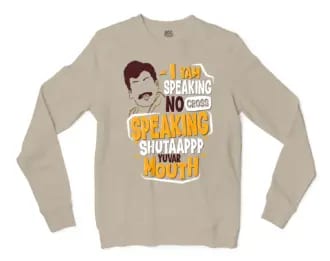 I Yam Speaking No Cross Speaking Men/Unisex Long Sleeve T-Shirt in Sand Color