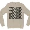 Yachacha Yachacha, Gachacha Gachacha - Black Men/Unisex Long Sleeve Sweatshirt in Sand Color