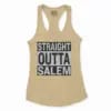 Straight Outta Salem Women's Racerback Tank in Solid Banana Cream Color