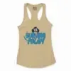 Va Surudhi Polam Women's Racerback Tank in Solid Banana Cream Color