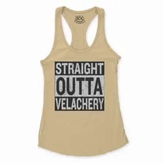 Straight Outta Velachery Women's Racerback Tank in Solid Banana Cream Color