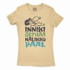 Inniki Setha Nalaiku Paal Women’s T-Shirt in Solid Banana Cream Color