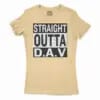 Straight Outta Dav Women’s T-Shirt in Solid Banana Cream Color