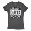 Straight Outta Pondy Women’s T-Shirt in Solid Black Color