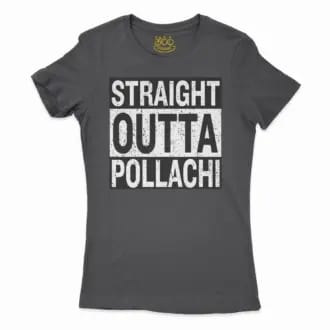 Straight Outta Pollachi Women’s T-Shirt in Solid Black Color