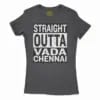 Straight Outta Vada Chennai Women’s T-Shirt in Solid Black Color