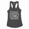 Straight Outta Thanjavur Women's Racerback Tank in Solid Black Color