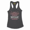 Unga Judgement Romba Weak Saarrr Women's Racerback Tank in Solid Black Color