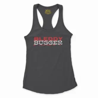 Bleddy Bugger Women's Racerback Tank in Solid Black Color