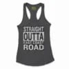 Straight Outta Ecr Women's Racerback Tank in Solid Black Color