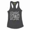 Straight Outta Mylapore Women's Racerback Tank in Solid Black Color