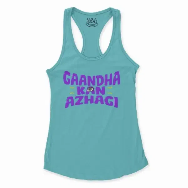 Gaandha Kan Azhagi Women's Racerback Tank in Solid Cancun Color