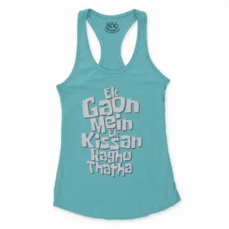 Ek Gaon Mein Ek Kissan Raghu Thatha Women's Racerback Tank in Solid Cancun Color