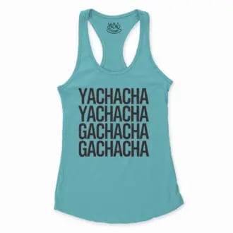 Yachacha Yachacha, Gachacha Gachacha - Black Women's Racerback Tank in Solid Cancun Color