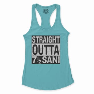 Straight Outta Sani - English Women's Racerback Tank in Solid Cancun Color