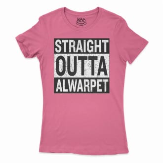 Straight Outta Alwarpet Women’s T-Shirt in Solid Hot Pink Color