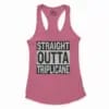 Straight Outta Triplicane Women's Racerback Tank in Solid Hot Pink Color
