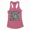 Straight Outta Tea Kadai Women's Racerback Tank in Solid Hot Pink Color