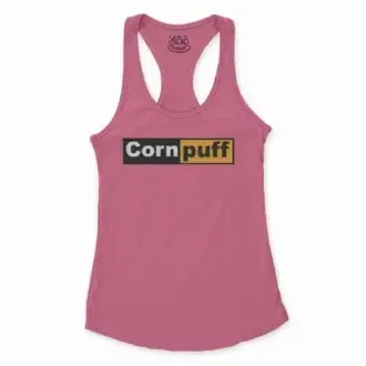 Cornpuff Women's Racerback Tank in Solid Hot Pink Color