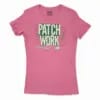 Patch Work Women’s T-Shirt in Solid Hot Pink Color