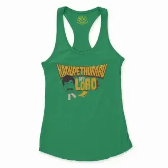 Kadupethuraru My Lord Women's Racerback Tank in Solid Kelly Green Color