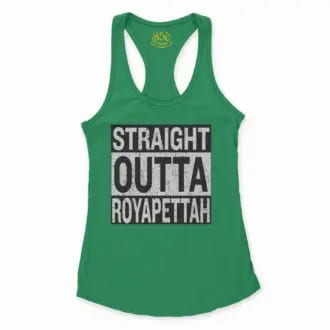 Straight Outta Royapettah Women's Racerback Tank in Solid Kelly Green Color
