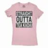 Straight Outta Tea Kadai Women’s T-Shirt in Solid Light Pink Color