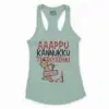 Aaappu Kannukku Theriyadhu Women's Racerback Tank in Solid Mint Color