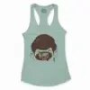 Be Happy, Cool Down, Cool Down, Cool Down Women's Racerback Tank in Solid Mint Color