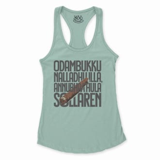 Odambukku Nalladhu Illa, Annubhavathula Sollaren (Black) Women's Racerback Tank in Solid Mint Color