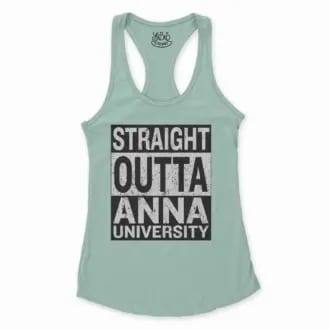 Straight Outta Anna University Women's Racerback Tank in Solid Mint Color