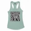 Straight Outta Dav Women's Racerback Tank in Solid Mint Color
