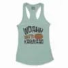 Woahh!! Watte Karuvaad Women's Racerback Tank in Solid Mint Color