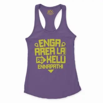 Enga Area La Pei Kelu Ennapathi Women's Racerback Tank in Solid Purple Rush Color